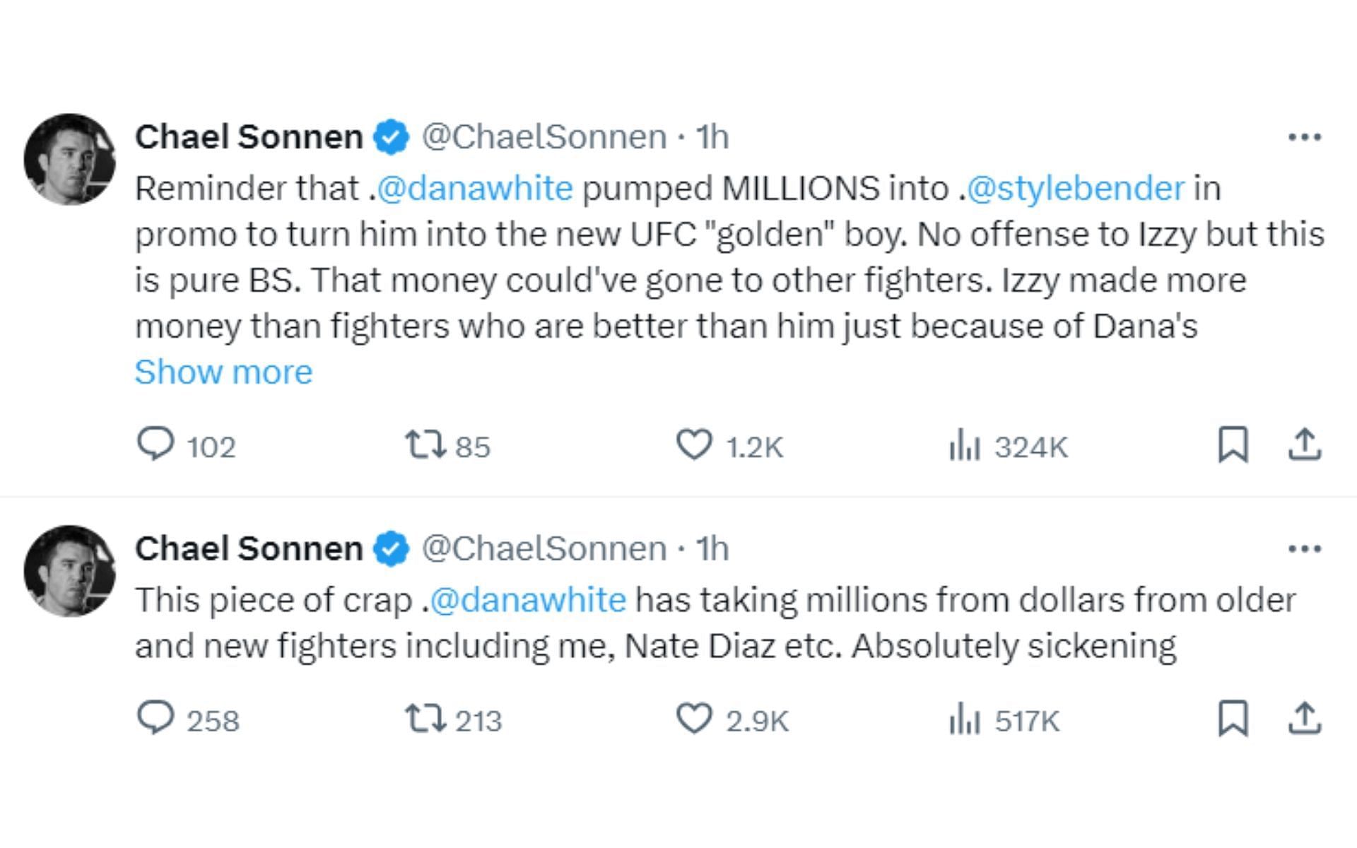 Chael Sonnens Explosive Tweet: Dana White Takes Money to Promote Fighters