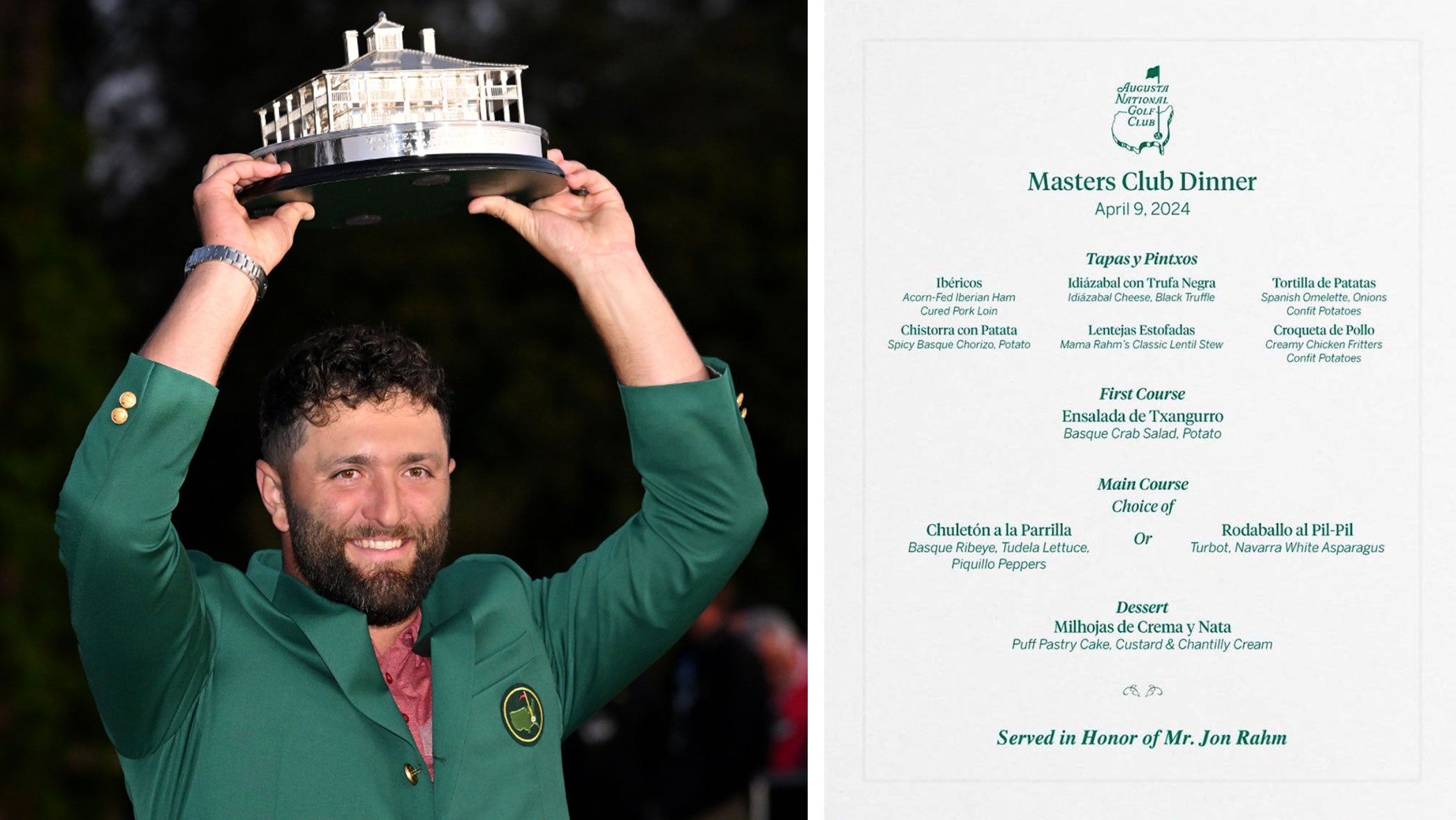 Jon Rahm Sponsors Masters: A Look at the Champions Dinner.