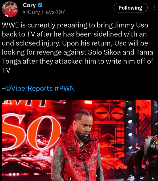 Fans Are Asking: When Will Jimmy Uso Return from Injury?