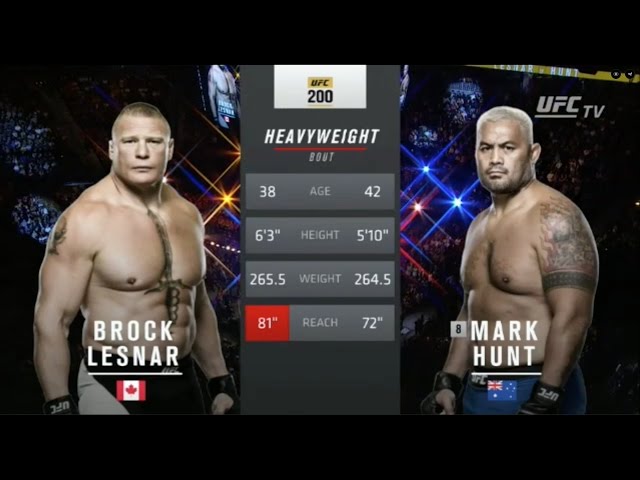 Brock Lesnar vs Mark Hunt: Relive the shocking moments from this incredible UFC heavyweight fight.