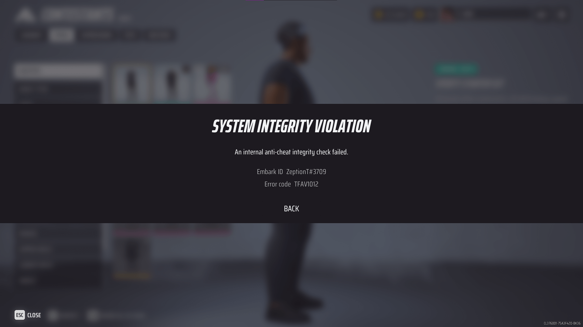 System Integrity Violation The Finals! Dont worry, get it fixed quick!